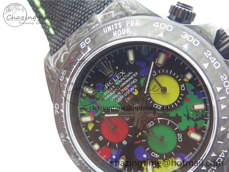 Daytona DIW Carbon OMF Best Edition Black Colorful Dial on Black Nylon Strap A4130