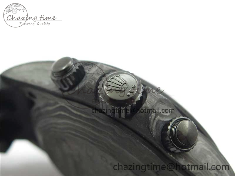 Daytona DIW Carbon OMF Best Edition Black Dial Numbers Markers on Black Rubber Strap A4130