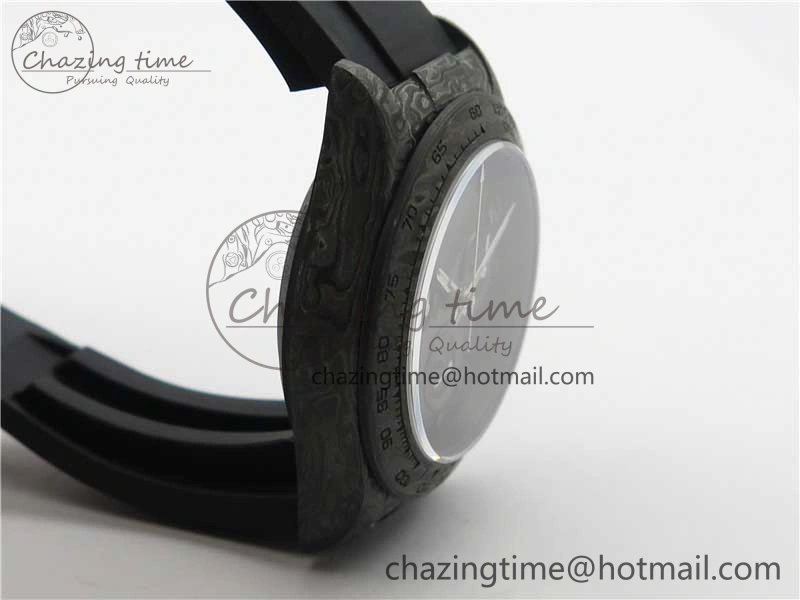 Daytona DIW Carbon OMF Best Edition Black Dial Numbers Markers on Black Rubber Strap A4130