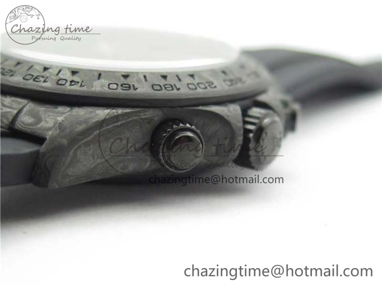 Daytona DIW Carbon OMF Best Edition Black Dial Numbers Markers on Black Rubber Strap A4130