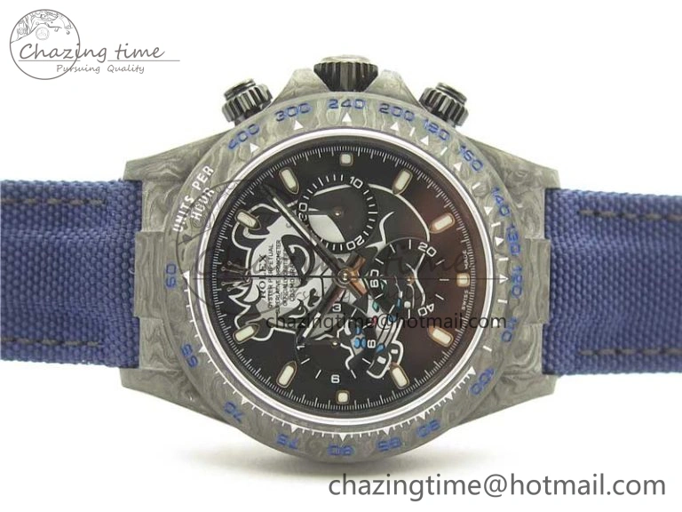 Daytona DIW Carbon OMF Best Edition Black Dial on Deep Blue Nylon Strap A4130