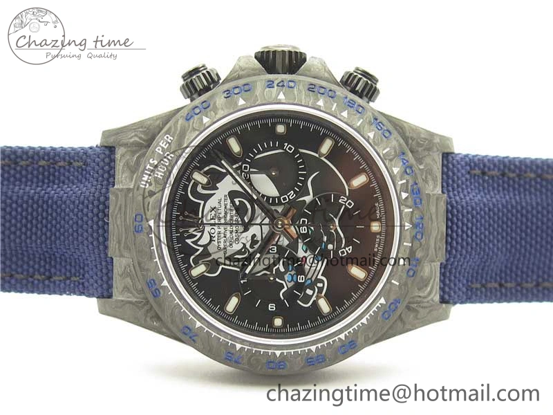 Daytona DIW Carbon OMF Best Edition Black Dial on Deep Blue Nylon Strap A4130
