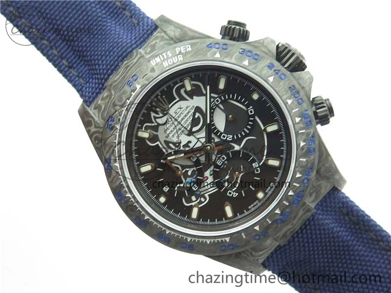 Daytona DIW Carbon OMF Best Edition Black Dial on Deep Blue Nylon Strap A4130