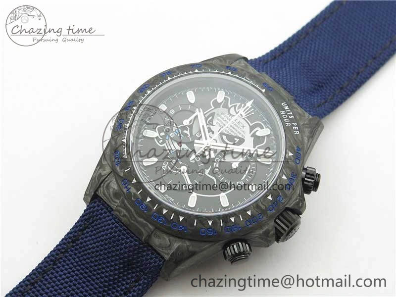 Daytona DIW Carbon OMF Best Edition Black Dial on Deep Blue Nylon Strap A4130