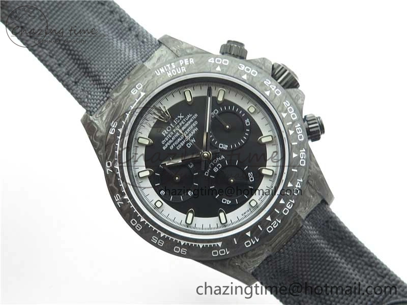 Daytona DIW Carbon OMF Best Edition Black White Dial on Black Nylon Strap A4130