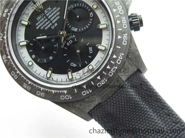 Daytona DIW Carbon OMF Best Edition Black White Dial on Black Nylon Strap A4130
