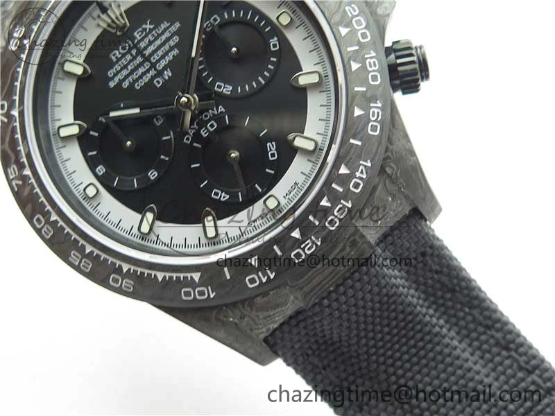 Daytona DIW Carbon OMF Best Edition Black White Dial on Black Nylon Strap A4130