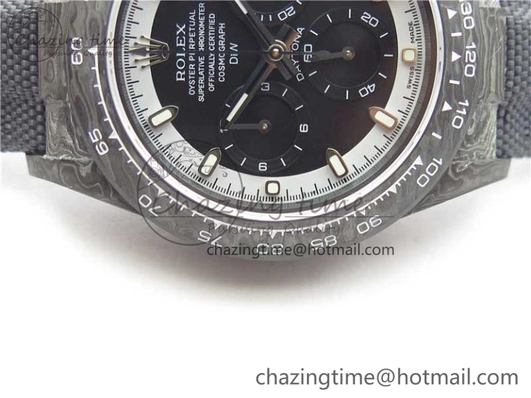 Daytona DIW Carbon OMF Best Edition Black White Dial on Black Nylon Strap A4130