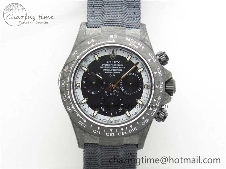 Daytona DIW Carbon OMF Best Edition Black White Dial on Black Nylon Strap A4130