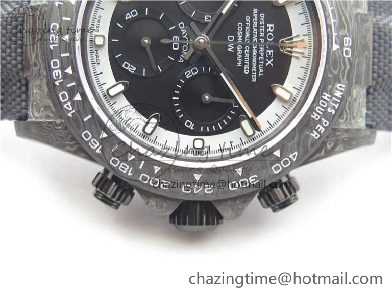 Daytona DIW Carbon OMF Best Edition Black White Dial on Black Nylon Strap A4130
