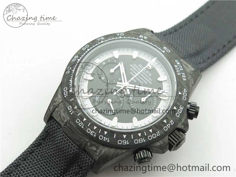 Daytona DIW Carbon OMF Best Edition Black White Dial on Black Nylon Strap A4130