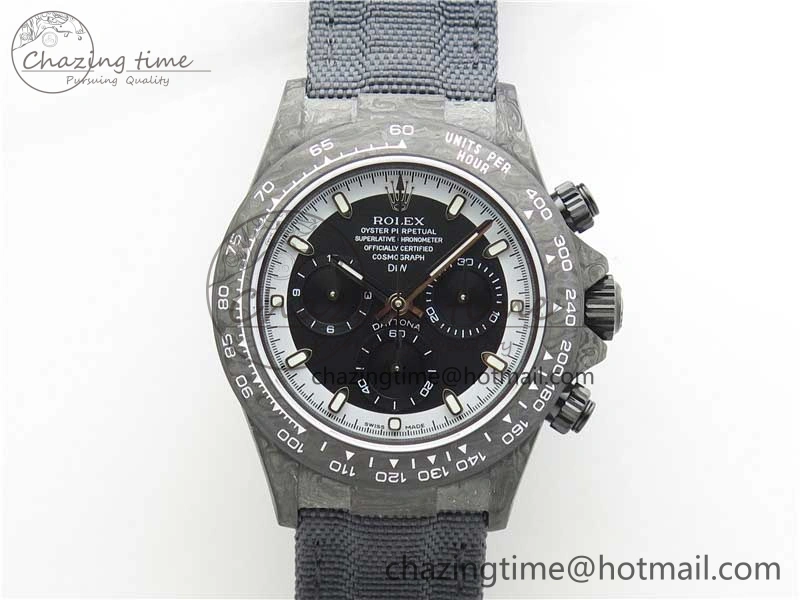 Daytona DIW Carbon OMF Best Edition Black White Dial on Black Nylon Strap A4130