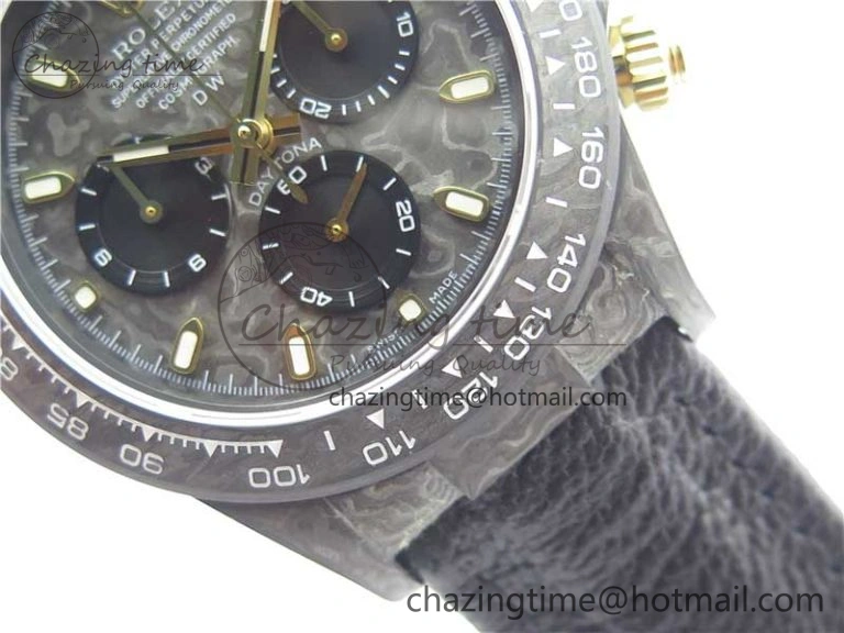 Daytona DIW Carbon OMF Best Edition Carbon Dial on Black Leather Strap A4130
