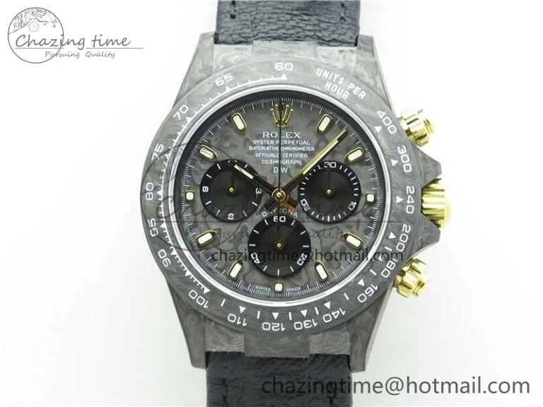 Daytona DIW Carbon OMF Best Edition Carbon Dial on Black Leather Strap A4130