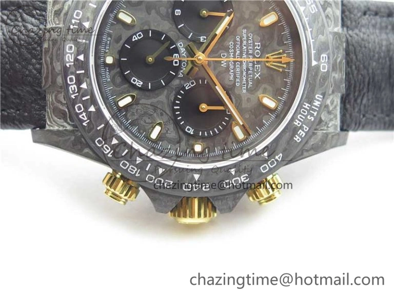 Daytona DIW Carbon OMF Best Edition Carbon Dial on Black Leather Strap A4130
