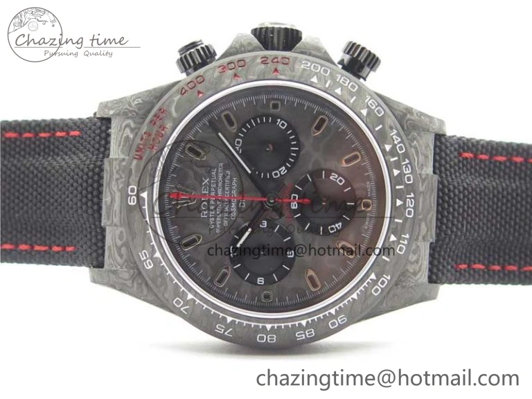 Daytona DIW Carbon OMF Best Edition Carbon Black Dial Red Hand on Black Nylon Strap A4130