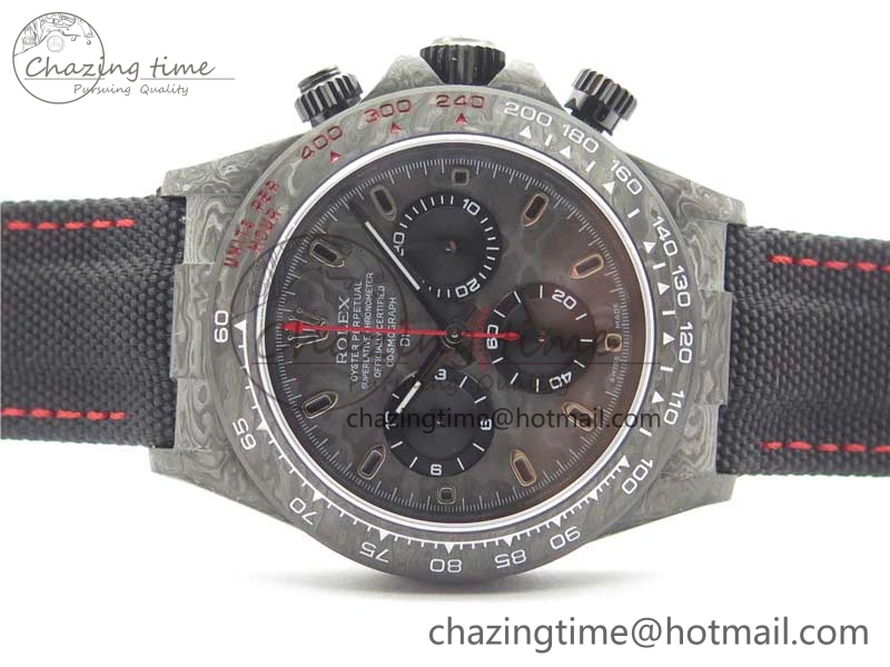 Daytona DIW Carbon OMF Best Edition Carbon Black Dial Red Hand on Black Nylon Strap A4130