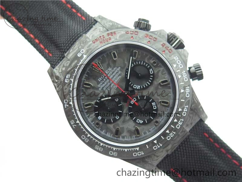 Daytona DIW Carbon OMF Best Edition Carbon Black Dial Red Hand on Black Nylon Strap A4130