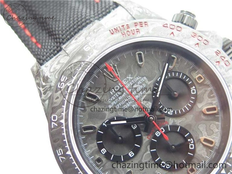 Daytona DIW Carbon OMF Best Edition Carbon Black Dial Red Hand on Black Nylon Strap A4130