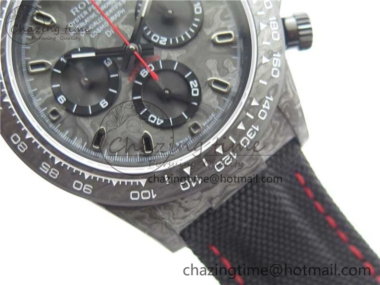 Daytona DIW Carbon OMF Best Edition Carbon Black Dial Red Hand on Black Nylon Strap A4130
