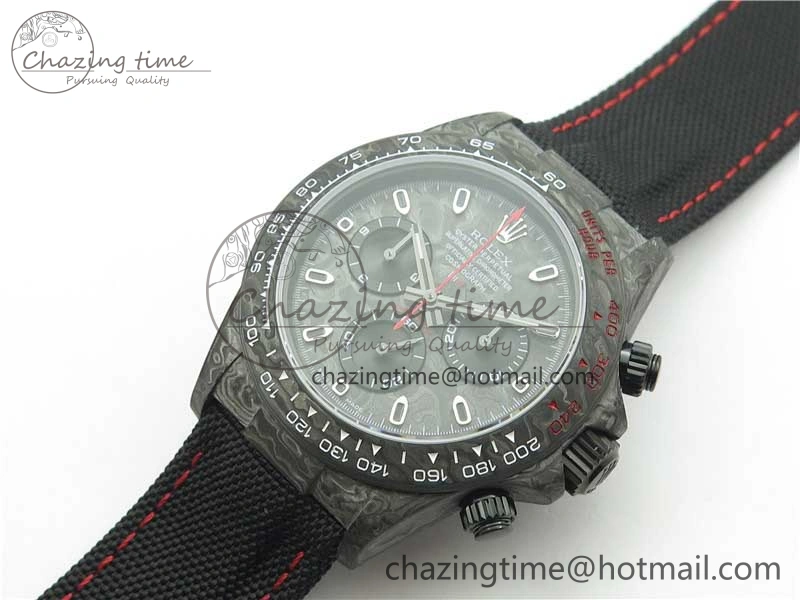 Daytona DIW Carbon OMF Best Edition Carbon Black Dial Red Hand on Black Nylon Strap A4130