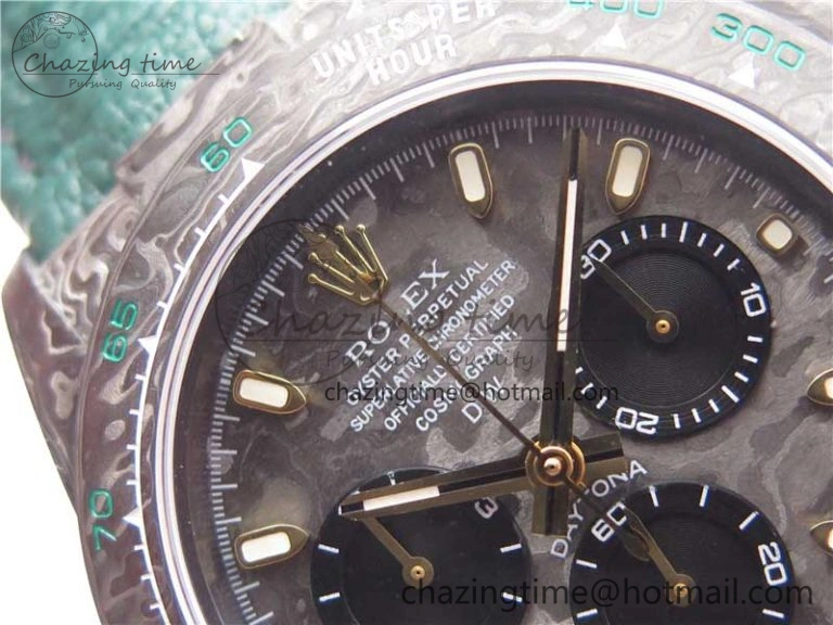 Daytona DIW Carbon OMF Best Edition Carbon Black Dial on Green Nylon Strap A4130
