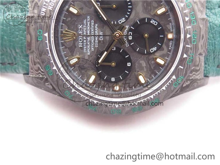 Daytona DIW Carbon OMF Best Edition Carbon Black Dial on Green Nylon Strap A4130