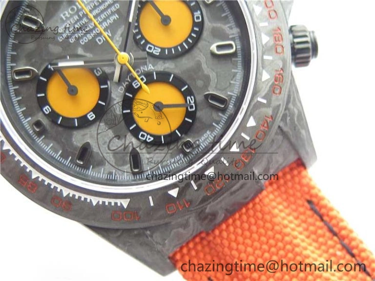 Daytona DIW Carbon OMF Best Edition Carbon Orange Dial on Orange Nylon Strap A4130