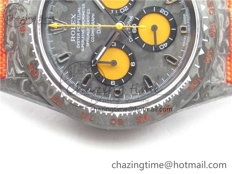 Daytona DIW Carbon OMF Best Edition Carbon Orange Dial on Orange Nylon Strap A4130