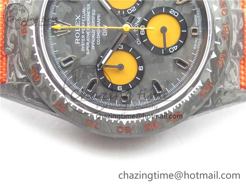 Daytona DIW Carbon OMF Best Edition Carbon Orange Dial on Orange Nylon Strap A4130