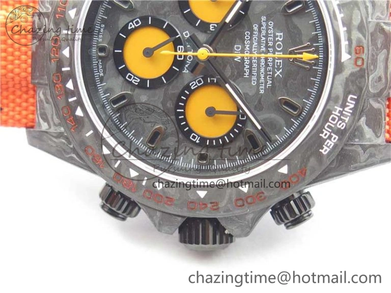 Daytona DIW Carbon OMF Best Edition Carbon Orange Dial on Orange Nylon Strap A4130