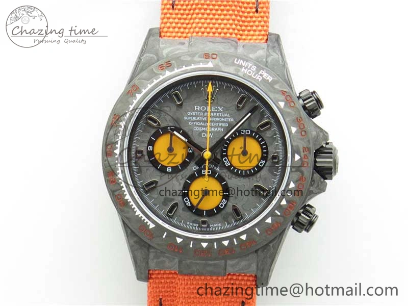 Daytona DIW Carbon OMF Best Edition Carbon Orange Dial on Orange Nylon Strap A4130