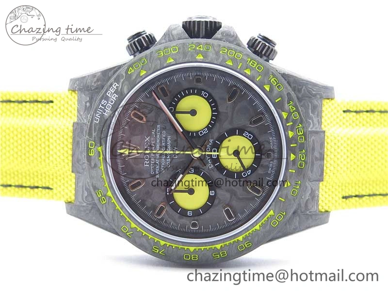 Daytona DIW Carbon OMF Best Edition Carbon Yellow Dial on Yellow Nylon Strap A4130