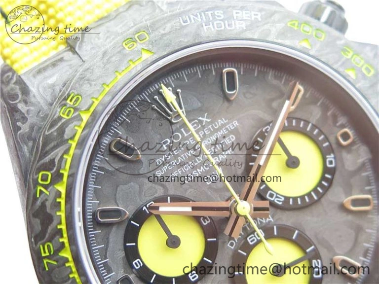 Daytona DIW Carbon OMF Best Edition Carbon Yellow Dial on Yellow Nylon Strap A4130