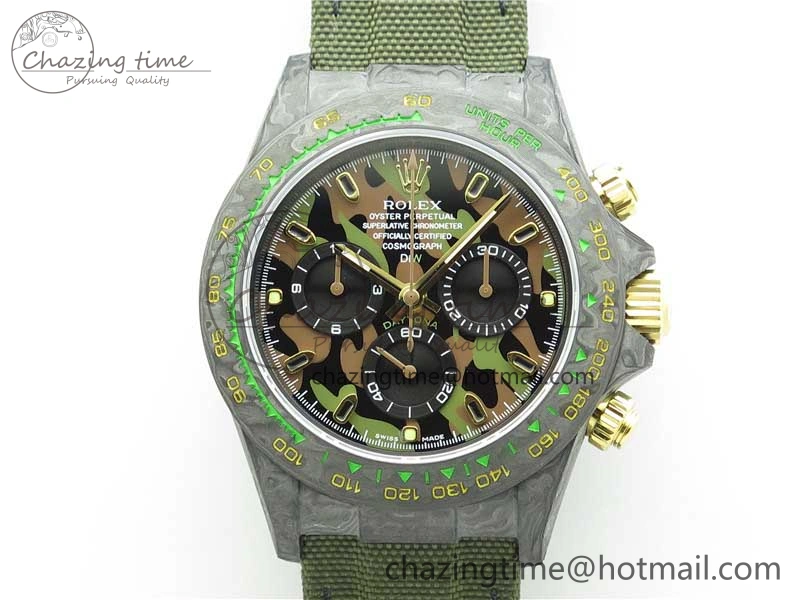 Daytona DIW Carbon OMF Best Edition Green Dial on Deep Green Nylon Strap A4130