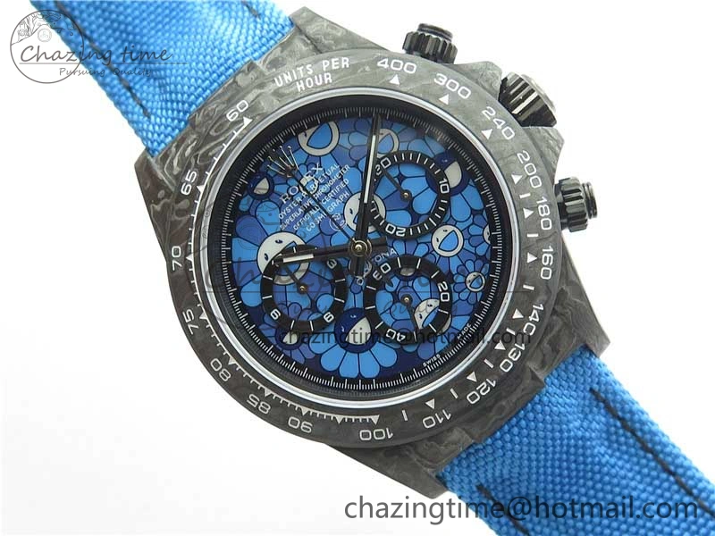 Daytona DIW Carbon OMF Best Edition Light Blue Dial on Light Blue Nylon Strap A4130