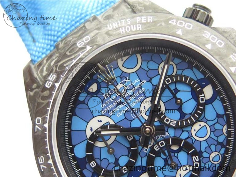 Daytona DIW Carbon OMF Best Edition Light Blue Dial on Light Blue Nylon Strap A4130