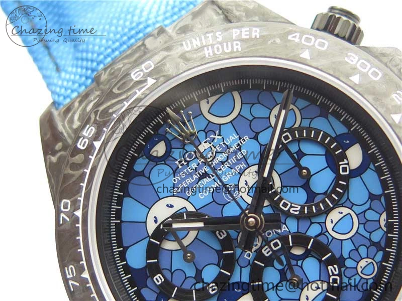 Daytona DIW Carbon OMF Best Edition Light Blue Dial on Light Blue Nylon Strap A4130
