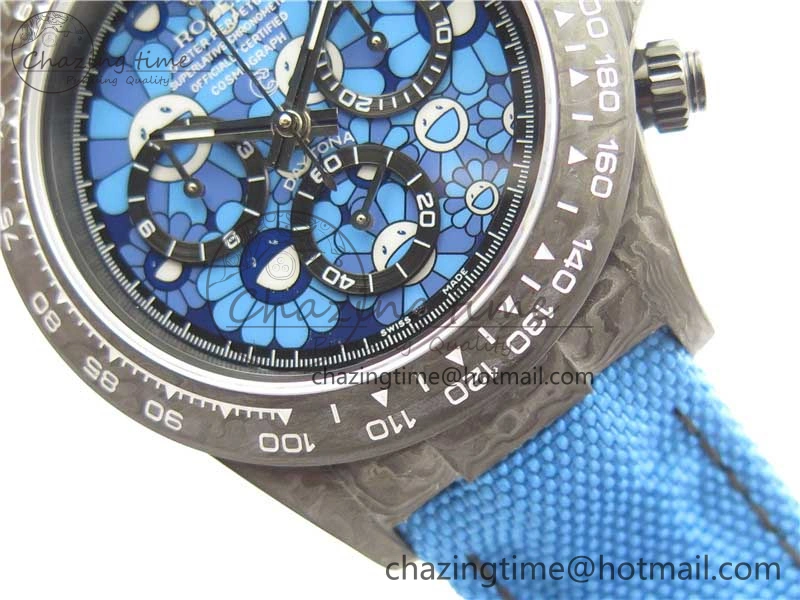Daytona DIW Carbon OMF Best Edition Light Blue Dial on Light Blue Nylon Strap A4130