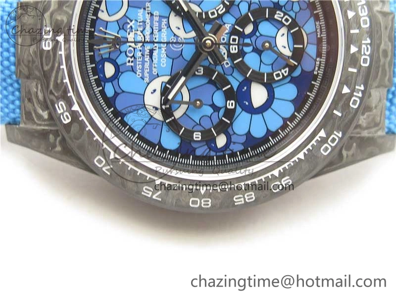 Daytona DIW Carbon OMF Best Edition Light Blue Dial on Light Blue Nylon Strap A4130