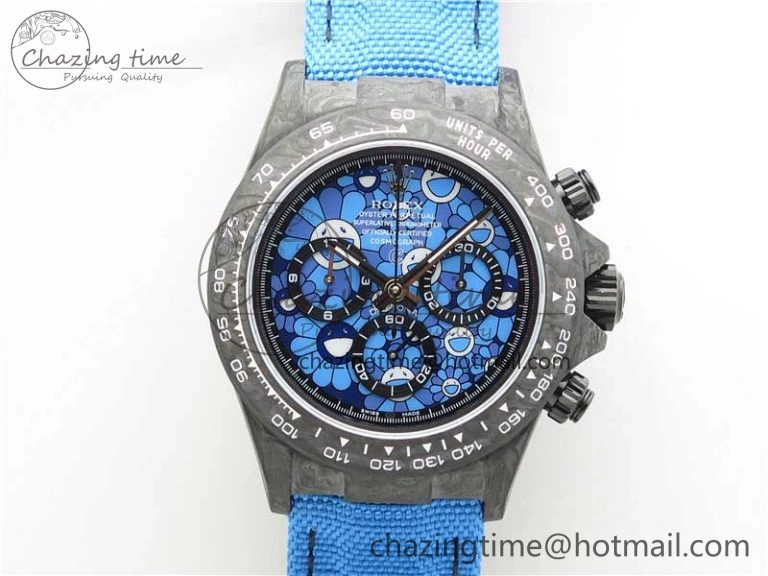 Daytona DIW Carbon OMF Best Edition Light Blue Dial on Light Blue Nylon Strap A4130