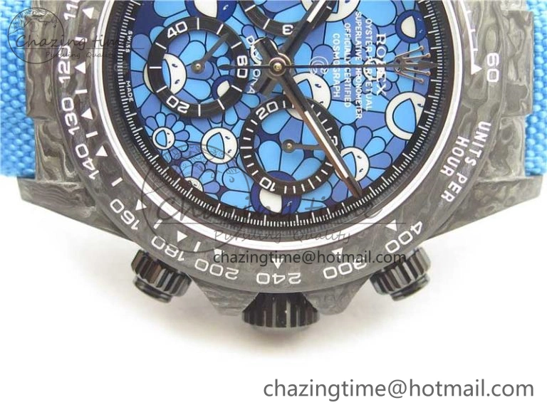 Daytona DIW Carbon OMF Best Edition Light Blue Dial on Light Blue Nylon Strap A4130