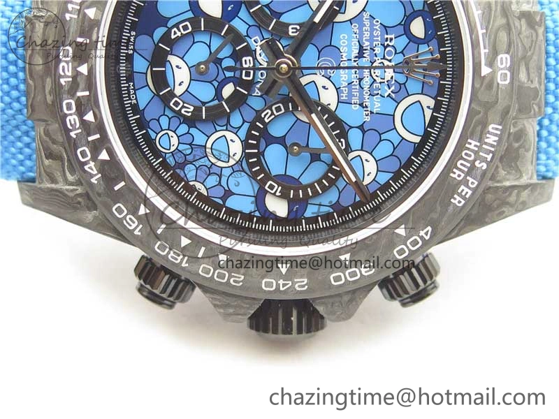 Daytona DIW Carbon OMF Best Edition Light Blue Dial on Light Blue Nylon Strap A4130