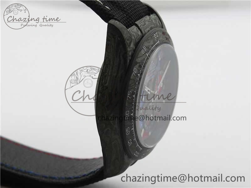 Daytona DIW Carbon OMF Best Edition Red Blue Dial Blue Hand on Black Nylon Strap A4130