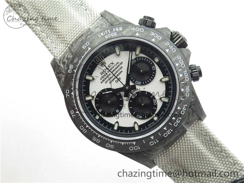 Daytona DIW Carbon OMF Best Edition White Dial on White Nylon Strap A4130
