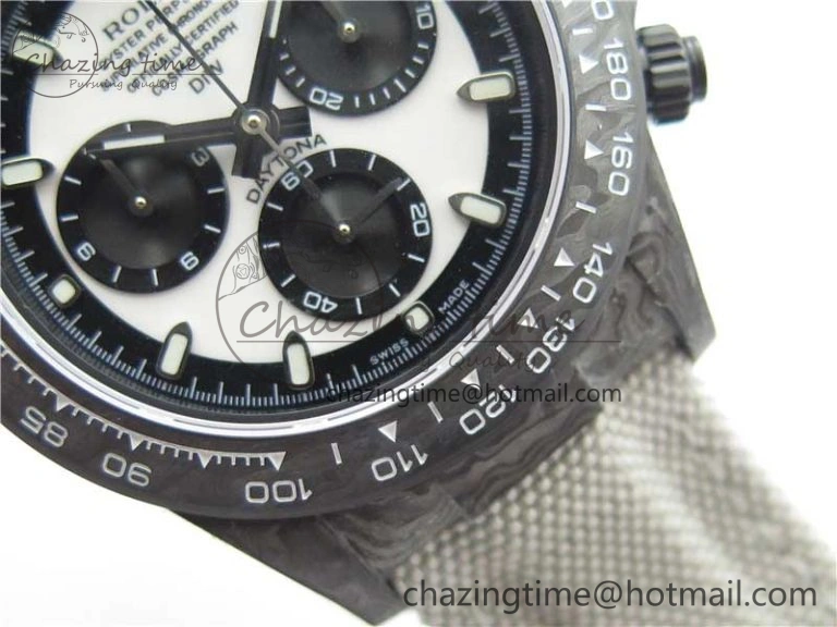 Daytona DIW Carbon OMF Best Edition White Dial on White Nylon Strap A4130