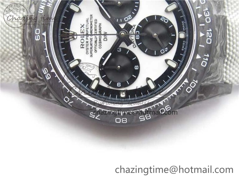 Daytona DIW Carbon OMF Best Edition White Dial on White Nylon Strap A4130