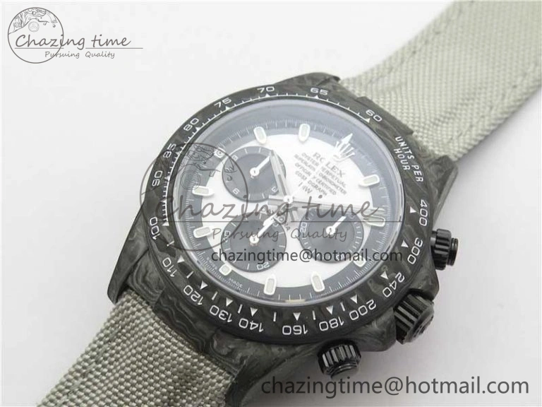 Daytona DIW Carbon OMF Best Edition White Dial on White Nylon Strap A4130