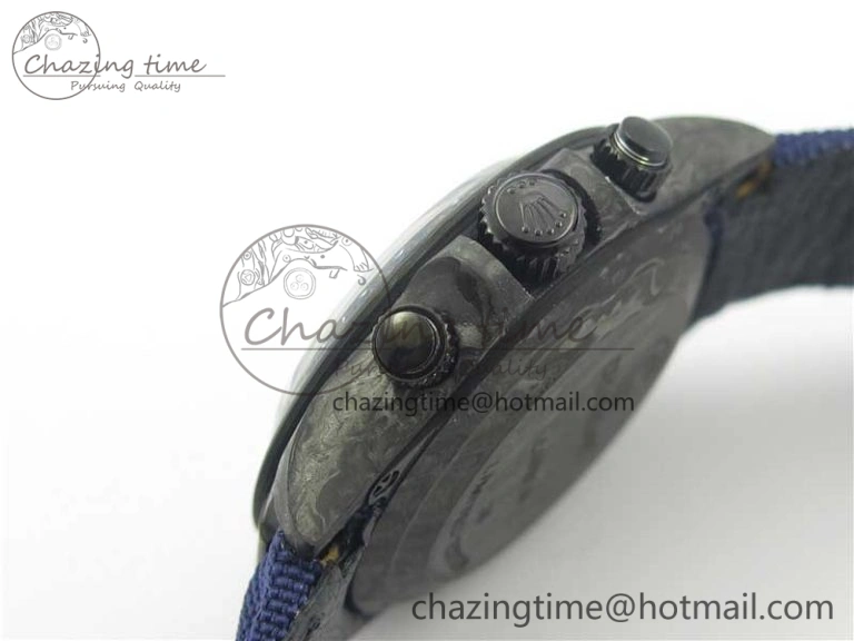 Daytona DIW Carbon V2 WWF Best Edition Black Dial On Dark Blue Nylon Strap A7750