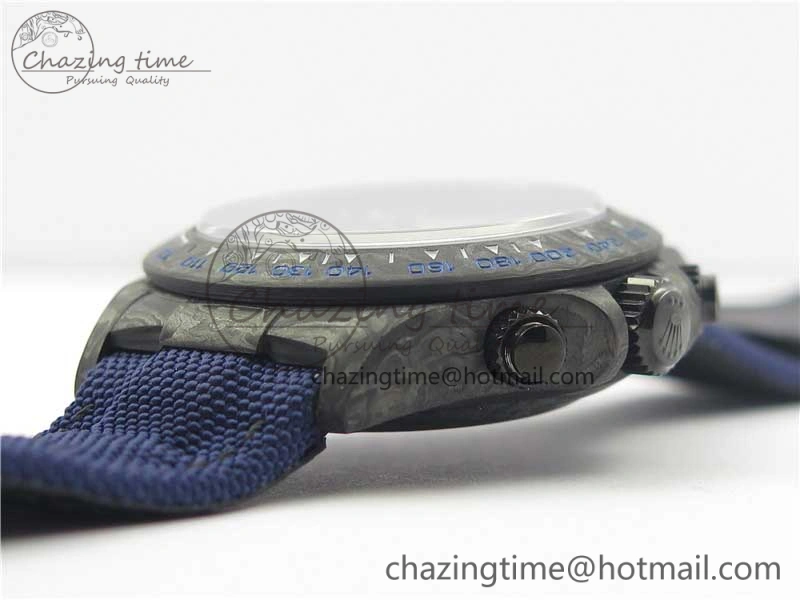 Daytona DIW Carbon V2 WWF Best Edition Black Dial On Dark Blue Nylon Strap A7750